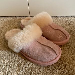 Girls pink UGG slippers - size 2 excellent condition